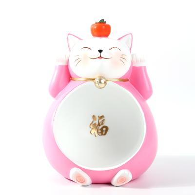 China China Sculpture Storage House Supply Item Tray Cat Craft Resin Ornament for sale