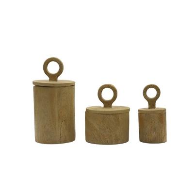 China Africa Decor Small Cylinder Box Harajuku Desktop Style Resin With Lid for sale