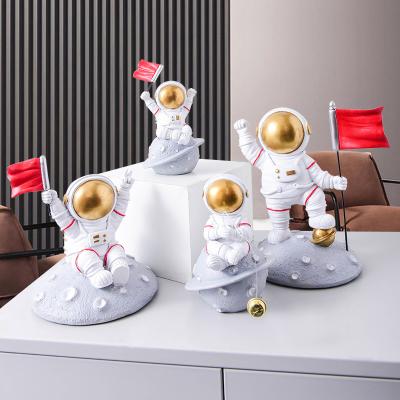 China Global Astronaut Decoration Flag Spaceman Model Living Room Decoration Nordic Resin Opens Corridor Decoration for sale