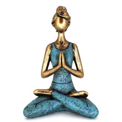 China China Yoga Figurine Resin Figure Girl Yoga Pose Sculptures Home Decor Girl Figurine Ornament for sale