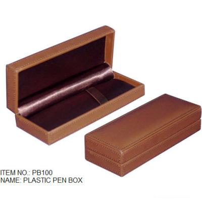 China Plastic Pen Boxes wrapped in leather for sale