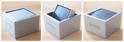 China Grey pearl Paper Rotating Cufflink Boxes for sale