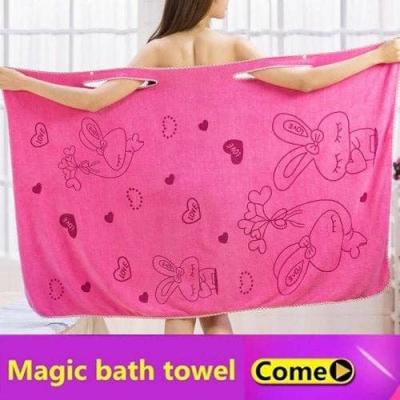 China 100% Microfiber Cotton Microfiber Cotton Spa Towel Fashion Organic Soft Women Sexy Wearable Quick Dry Magical Bathing Robes Wash Dressing Beach Gowns for sale