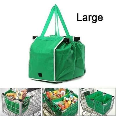 China Reusable Collapsible Folding Trolley Women Trolley Bag Supermarket Tote Thicken Cart Bags Large Capacity Handbags Eco Friendly for sale