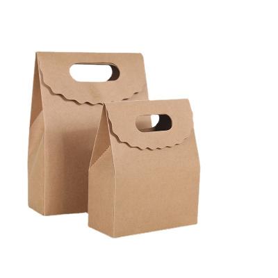 China Recycled Materials Kraft Paper Bag Kraft Paper Packaging Bag Custom Food Packaging Take Away Bag for sale