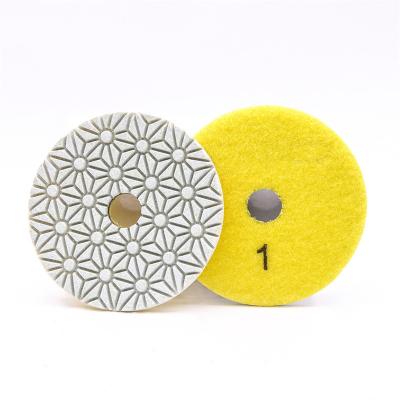 China 2022 Hot Sale 3 Step Easy Marble Polishing Pads Flexible Ganite Stone Engineered Three Step Polish Pad for sale