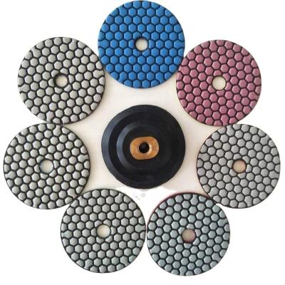 China High yield and 4 durable inc. 10 Pieces One Set Custom Stone Diamond Polishing Pad 100mm Resin Size Pad Stone Granite Marble Quartz Dry Polishing Pad for sale