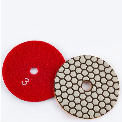 China Diamond Granite Polishing Pads 3 Inch Size Diameter 80MM Flexibility Resin Easy Bond Dry Tools for sale