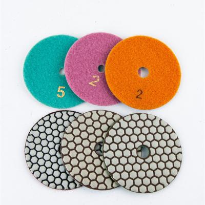 China Easy Custom Size10 Pcs/Set 3 Inch 80mm Resin Bond Grinding Wheel Flexible Marble Sanding Disc Diamond Dry Polishing Pads for sale