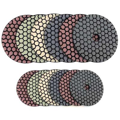 China Easy custom size 3 inc. 10 Pieces One Set 80 Mm Diamond Resin Pad Flexible Dry Polish Pad Floor Buffing Tools for sale