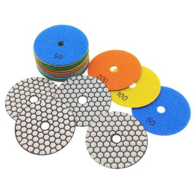 China Easy custom size 4 inc. 100 mm Resin Pad Diamond Pads Polish Grinding Marble Flexible Floor Polishing Pad for sale