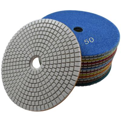 China Easy Support Flexible ODM&OEM Resin Polishing Pads 125/150mm Diamond Polishing Pad Granite Wet Polish Pad for sale