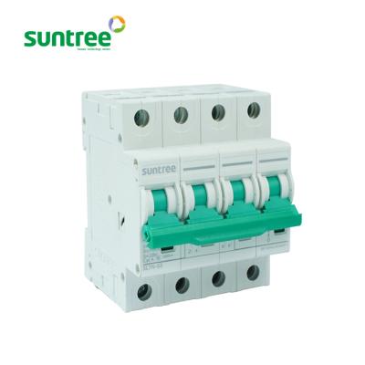 China Suntree TUV IEC DC Breaker 1200V 63a DC Circuit Breaker 4 Pole MCB Miniature Circuit Breaker 4.5KA for sale