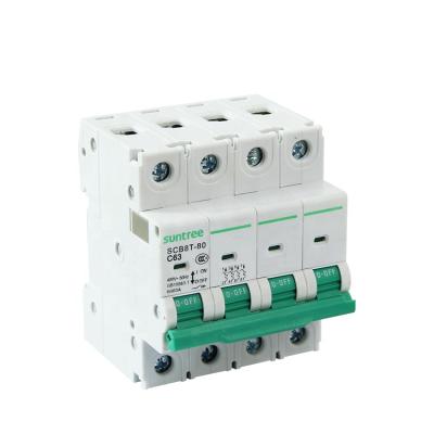 China Solar Power System MCB Three Phase AC 10ka MCB 80 Amp Remote Control Circuit Breaker Over Voltage Protection MCB for sale