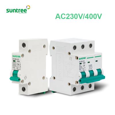 China C 1P 2P 3P 4P 230V 400V Solar Arc AC Mcb Electrical Fault Circuit Breaker for sale