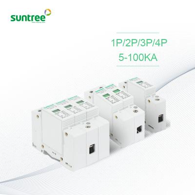 China PV System OEM 1P 2P 3P 4pole 230v 220v 375v 380 Voltage Surge Protector Device AC SPD Up To 150KA for sale