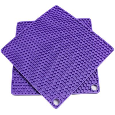 China Wholesale Heat Resistant Silicone Table Mat Customized Logo Dishwasher Safe Silicone Trivet Mat for sale