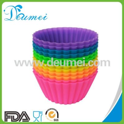 China FDA Approved Silicone Muffin Round Shaped Cupcake Mold for sale