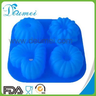 China 100% Food Grade 4-Different Patterns Silicone Donut Mold for sale