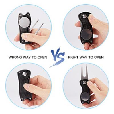 China Wholesale Factory Price Golf Digging Tool Foldable Digging Tool With Golf Ball Tool Marker Launch Remover Golf Accessories ZF0005 for sale