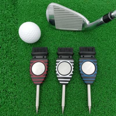 China A variety of color golf club brushes and stabilized club supplies new products cleaning tool golf needle steel brush ZF0007 for sale