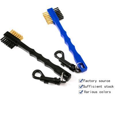 China Factory Hot Sale Brass Wire Golf Club Cleaning Brush Handle Golf Straight Brush ZF0013 for sale