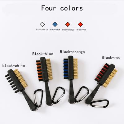 China Portable Double 2 Sided Wires Golf Club Clip Nylon Brass Groove Brush ZF0014 for sale