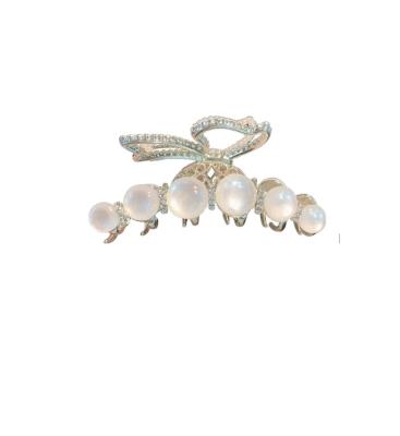 China Styling Korean Statistical Institute Hair Clips Shark Clip Hair Opal Pearl Butterfly Shark Clip Decorations for sale