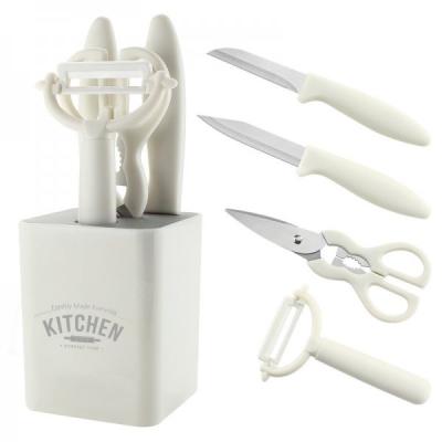 China Sustainable 5 Piece Kitchen Gadgets Kitchen Tool Kitchen Accessories Knife Set (Including Storage Seat) for sale