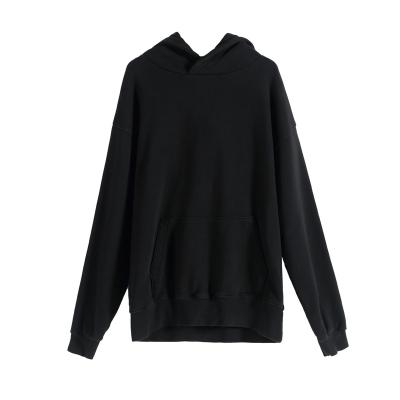 China Wholesale 100% Cotton Vintage Hoodies Couples Hoodies High Quality Anti-shrink Black White Long Sleeve Hoodies for sale