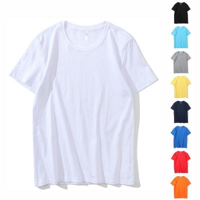 China Wholesale Anti-Shrink White Simple Round Unisex T-shirt Cotton T-shirt Neck 100% Custom Printing Logo for sale