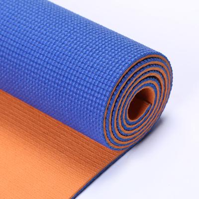 China PVC 6P High Density 6mm Free Foldable Exercise 2 Layers Yoga Mat For Travel for sale