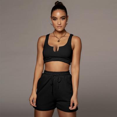 China BN7249-High quality QUICK DRY Ladies Suit Soft Cotton Vest Suit Plus Casual Jogging Comfort Shorts Shorts Suit for sale