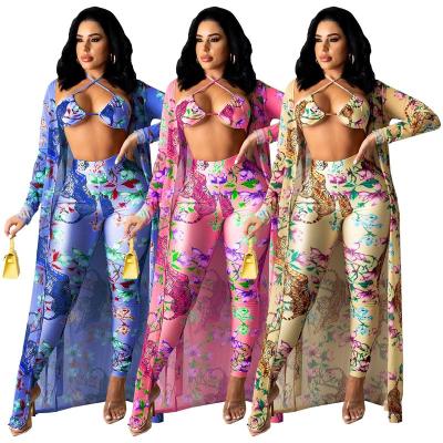 China Drop BN4290 QUICK DRY Clothing For Women Women 3 Piece Suit Designs Pants Set Printing Outfit for sale