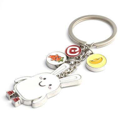 China Metal Custom Shaped Outmade Logo Cut Metal Ring Key Chain for sale