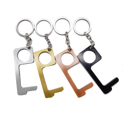 China Metal Manufacturer Newest No Contact Key Chain Brass Hands Free No Touch Door Opener Contactless Key Chain for sale