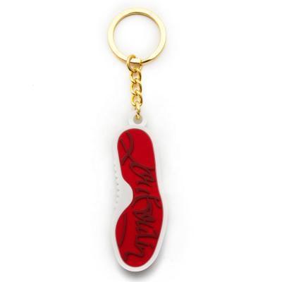 China Hot Sales Custom Shoe Shape 3D Silicone Rubber PVC Material Eco-friendly Soft Key Chain For Souvenir Gift for sale