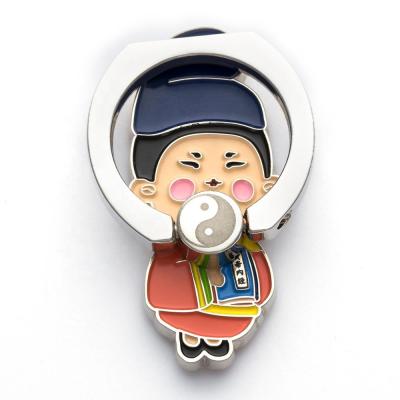 China Custom 360 Degree Rotating Phone Ring Holder New Product Cartoon Logo Metal Cell Phone Ring Holder For Cell Phone, Personalized Mobile Cell Phone Ring Holder Stand for sale