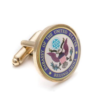 China Decoration Standard Round Cufflinks With Customized Logo for sale