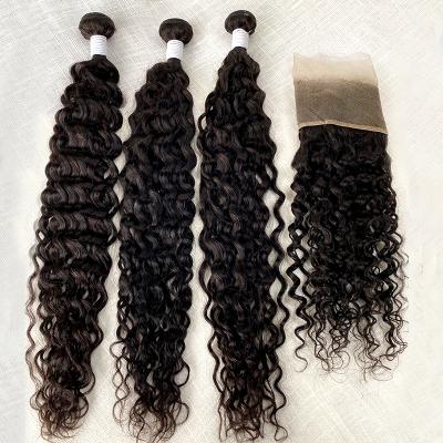 China Wholesale Brazilian Water Wave Brown And Blonde Water Weaves Unprocessed Frontal Vendors 12 Bundles Grade Hair for sale