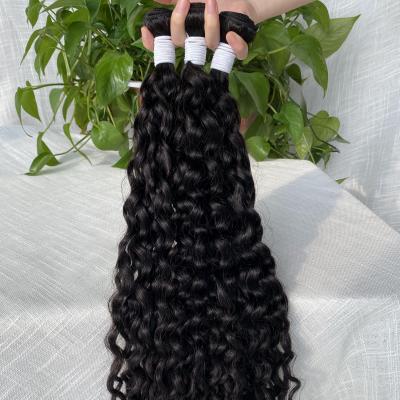 China Wholesale Cheapest Water Wave Brazilian Raw Virgin Human With Double Closure Middle Hook Parting Curly Super Drawn Hair Bundles for sale