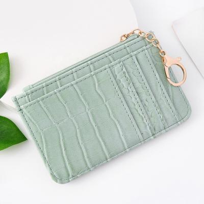 China 2022 New Design Fashion Card Slots PU Multi Crocodile Texture Fashion Multi Leather Handmade Pure Wallet Card Holder Wallet for sale