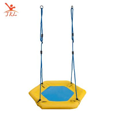 China Super Comfortable With Fast Outdoor Baby Swing Home Swing Rocking Chair Colorful Kids Indoor Hexagonal Hook Link Swing Chair for sale