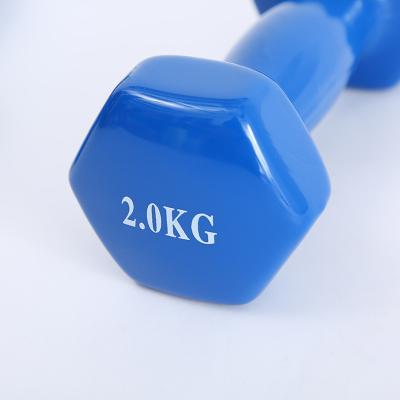 China High Quality Cheap Eco-Friendly Gym Fitness Wholesale Custom Color Dipping Hex Dumbbell Set for sale