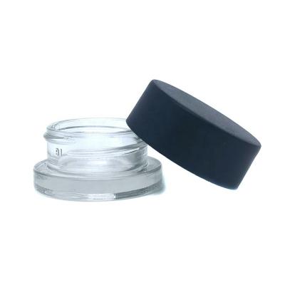 China Mini Child Resistant 3g 7g 9g Cosmetic Glass Jar Concentrate With Cr Lid Cubic Concentrate Jars for sale