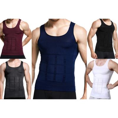 China Anti-wrinkle Shapershark Factory Mens Body Shaper Slimming Vest  Base Layer  Compression Muscle Tank Top Shapewear Undershirt for sale