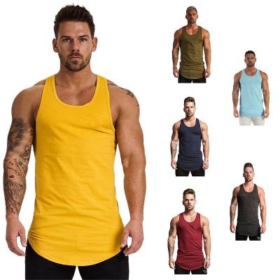 China Anti-wrinkle Shapershark Factory Men Fitness Tshirt Bodybuilding Muscle Workout Gym Athletic Stringer Men's Tank Tops  fitted tshirts for men for sale