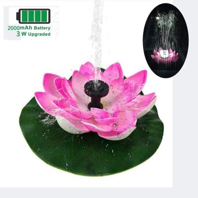 China Newcomer Eclectic Lotus Solar Fountain with LED Light Garden/Backyard Decoration for sale