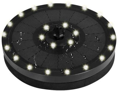 China Eclectic 24 LED Lights Built in 2000 mAh Battery Fountain Pump 3.5W Solar Panel Solar Powered Water Bird Bath Fountain for sale