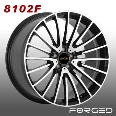 China WHEELSHOME 8105F GLS63 Aluminum Multi-Spokes Black Machined Face Stock Forged Wheels for sale